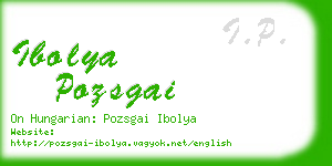 ibolya pozsgai business card